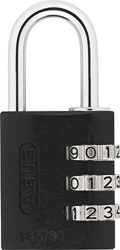 Abus Lucchetto a combinazione 145/30 nero Lucchetto per bagagli, armadietti e molto altro. Lucchetto in alluminio codice numerico regolabile individualmente livello di sicurezza 3