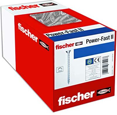 Fischer Unbekannt 200 Viti per truciolato Power-Fast II 3,0 x 40, Testa Svasata con Stella Interna TX Filettatura parziale zincata Tramite galvanizzazione, Blu passivato (Art. n. ) di