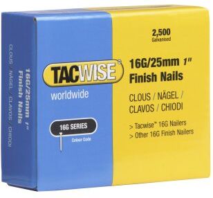 Tacwise Chiodi di Finitura Galvanizzati Tipo 16G / 25 mm, Confezione da 2500