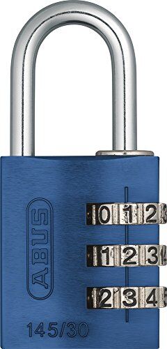 Abus Lucchetto a combinazione 145/30 blu Lucchetto per bagagli, armadietti e molto altro. Lucchetto in alluminio codice numerico regolabile individualmente livello di sicurezza 3