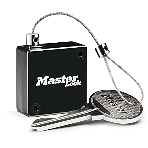 Abus Master Lock  Cavo Retrattile per Mini casseforti per Chiavi, da 91 cm, Nero, 0 cm x 0 cm x 0 cm