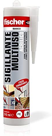 Fischer Sigillante Multiuso Acrilico SA 310 Bianco, Ottimo per Supporti Porosi, Muro, Legno, Cartongesso, Inodore,