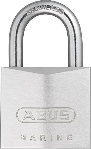 Abus Lucchetto Marine 75IB/40 resistente alle intemperie corpo della serratura in ottone con rivestimento nichel perlato livello di sicurezza 6 argento