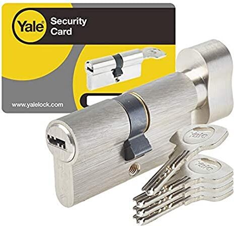 YALE YC1000 plus Cilindro di Serratura, YC1000 plus 30X30BT NI, Nichelato, 30 x 30 bouton