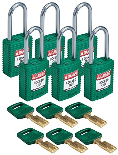 Brady Lucchetto SafeKey, 7,6 x 3,2 x 1,9 cm, colore: Verde