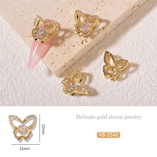Generic Cuore Charms Bear Butterfly-shapeZircone Diamante che batte cuore chiodo cristallo metallo 3D Hollow (K8-2540)