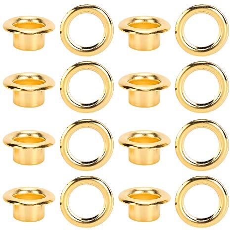 Fydun 200Pcs 6mm Scarpe Grommet Foro Cavo Rivetto Occhielli Metallo Occhielli Scarpe Vestiti FAI DA TE In Ottone Fatto A Mano Oro Accessori In Pelle