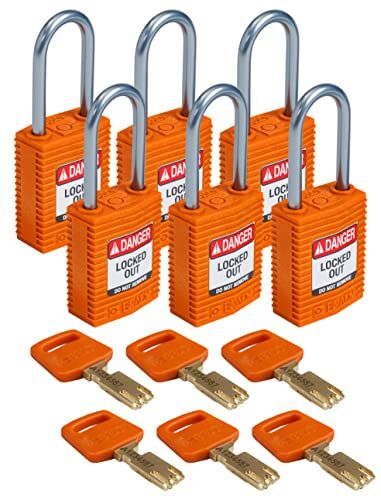 Brady Lucchetto SafeKey, arancione, 7,6 cm H x 3,2 cm L x 1,9 cm D