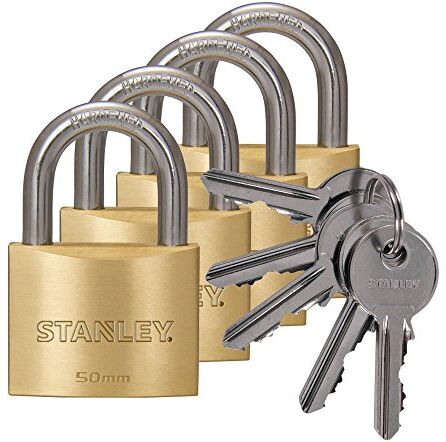 Stanley 81104371404 Lucchetto, Oro, 5 Keys (50 mm)