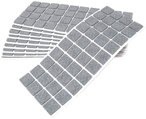 Adsamm ® / 400 x feltrini autoadesivi/Grigio / 25x25 mm/Quadrato/piedini per mobili in feltro da 3.5 mm di spessore/pad protettivi per arredi