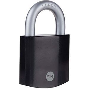 Yale Lucchetto di massima sicurezza in acciaio temprato nero, corpo 62mm, arco in acciaio indurito al boro, 3 chiavi Yale Lucchetto di massima sicurezza in acciaio temprato nero, corpo 62mm, arco in acciaio indurito al boro, 3 chiavi