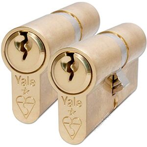 Yale KM3550-PB Set di 2 cilindri con sigillo di qualità a doppia stella, 3 chiavi, alta sicurezza, adatti a tutti i tipi di porte, finitura in ottone, 35:10:50 (95 mm) Yale KM3550-PB Set di 2 cilindri con sigillo di qualità a doppia stella, 3 chiavi, alta sicurezza, adatti a tutti i tipi di porte, finitura in ottone, 35:10:50 (95 mm)