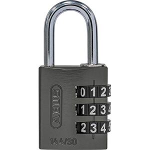 ABUS Lucchetto a combinazione in alluminio 144/30 titanio con grandi numeri, ABUS Lucchetto a combinazione in alluminio 144/30 titanio con grandi numeri,