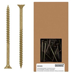 HELPMATE 50 pezzi di viti zincate gialle per legno - Viti Zincate Gialle HELPMATE 50 pezzi di viti zincate gialle per legno - Viti Zincate Gialle