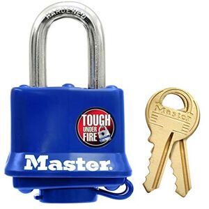 Master Lock Lucchetto in Acciaio Laminato Rivestito a Chiave, Blu, 7,3 x 4 x 2,5 cm Master Lock Lucchetto in Acciaio Laminato Rivestito a Chiave, Blu, 7,3 x 4 x 2,5 cm