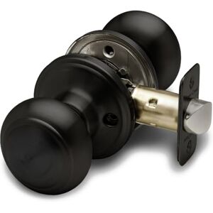 Manopole per porte nere Copper Creek - Pomello coloniale rotondo - Maniglia di passaggio interno - Adatte a tutte le porte standard Manopole per porte nere Copper Creek - Pomello coloniale rotondo - Maniglia di passaggio interno - Adatte a tutte le porte standard