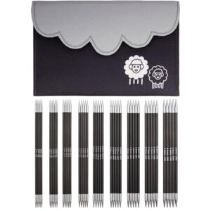 KnitPro Karbonz Deluxe Set di ferri a doppia punta, 15 cm, 9 misure (da 2 mm a 4 mm) KnitPro Karbonz Deluxe Set di ferri a doppia punta, 15 cm, 9 misure (da 2 mm a 4 mm)