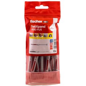 Fischer DuoXpand 8 x 80 FUS, tassello universale di alta qualità con vite esagonale e disco a U sagomato (10 pz.), tasselli per una presa forte, ideale per materiali da costruzione porosi e ancoraggi Fischer DuoXpand 8 x 80 FUS, tassello universale di alta qualità con vite esagonale e disco a U sagomato (10 pz.), tasselli per una presa forte, ideale per materiali da costruzione porosi e ancoraggi