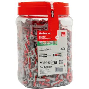 Fischer DuoPower Tasselli universali BigBox, 950, 15,2 x 76,2 cm, potenti tasselli a 2 componenti, tasselli in plastica per il montaggio su cemento, mattoni, pietra, pannelli in cartongesso e molto Fischer DuoPower Tasselli universali BigBox, 950, 15,2 x 76,2 cm, potenti tasselli a 2 componenti, tasselli in plastica per il montaggio su cemento, mattoni, pietra, pannelli in cartongesso e molto
