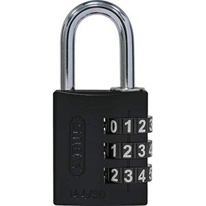 ABUS Lucchetto a combinazione in alluminio 144/30 nero con numeri grandi, ABUS Lucchetto a combinazione in alluminio 144/30 nero con numeri grandi,