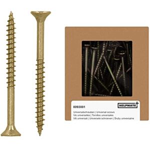 HELPMATE 50 pezzi viti gialle zincate per legno truciolare - fissaggi HELPMATE 50 pezzi viti gialle zincate per legno truciolare - fissaggi