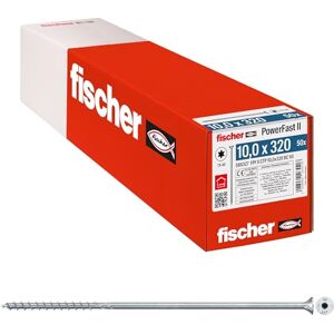 Fischer Viti per Legno e Costruzioni PowerFast FPF II CTP 10,0x320, Filettatura Parziale, Testa Svasata Piana, Impronta Torx, Zincata Bianca, 50 Pz, Fischer Viti per Legno e Costruzioni PowerFast FPF II CTP 10,0x320, Filettatura Parziale, Testa Svasata Piana, Impronta Torx, Zincata Bianca, 50 Pz,