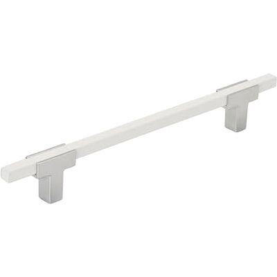 Amerock Urbanite Maniglia per armadietto, cromo lucido/bianco, 160 mm, da centro a centro, confezione da 1, maniglia per cassetti, accessori per armadietti Amerock Urbanite Maniglia per armadietto, cromo lucido/bianco, 160 mm, da centro a centro, confezione da 1, maniglia per cassetti, accessori per armadietti