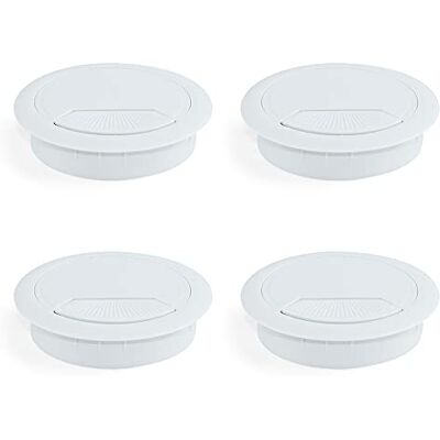 Emuca - 3196415 - Bianco - 80 mm - Passacavi circolare Emuca - 3196415 - Bianco - 80 mm - Passacavi circolare