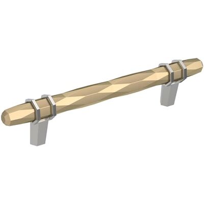 Amerock Maniglia per armadietto, color champagne dorato/cromo lucido, 128 mm da centro a centro, Londra, confezione da 1, maniglia per cassetto, ferramenta per armadietti Amerock Maniglia per armadietto, color champagne dorato/cromo lucido, 128 mm da centro a centro, Londra, confezione da 1, maniglia per cassetto, ferramenta per armadietti