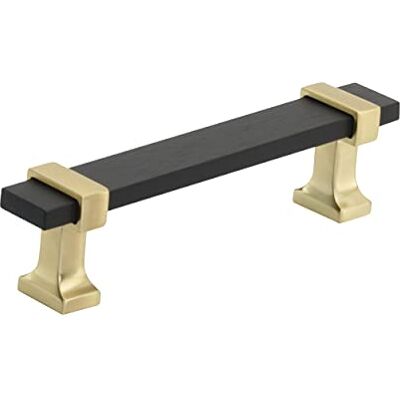 Amerock Maniglia per armadietto, nero opaco spazzolato, oro spazzolato, 96 mm, da centro a centro, Overton, confezione da 1, maniglia per cassetti, accessori per armadietti Amerock Maniglia per armadietto, nero opaco spazzolato, oro spazzolato, 96 mm, da centro a centro, Overton, confezione da 1, maniglia per cassetti, accessori per armadietti