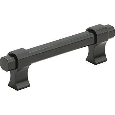 Amerock Remington, maniglia per cassetto, 160 mm, da centro a centro, colore nero opaco, confezione da 1 Amerock Remington, maniglia per cassetto, 160 mm, da centro a centro, colore nero opaco, confezione da 1