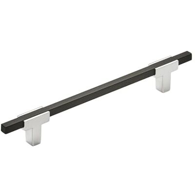 Amerock Maniglia per armadietti Cromo lucido/Nero opaco spazzolato 160 mm da centro a centro Urbanite Confezione da 1 Maniglia per cassetti Maniglia per cassetti Hardware per Amerock Maniglia per armadietti Cromo lucido/Nero opaco spazzolato 160 mm da centro a centro Urbanite Confezione da 1 Maniglia per cassetti Maniglia per cassetti Hardware per