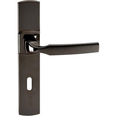 Vachette ARTIS Set di maniglie per porta su piastra con chiave L per porta della camera e ufficio, interasse 195 mm, materiale Zamak resistente, garanzia 10 anni, finitura diamantata nera Vachette ARTIS Set di maniglie per porta su piastra con chiave L per porta della camera e ufficio, interasse 195 mm, materiale Zamak resistente, garanzia 10 anni, finitura diamantata nera