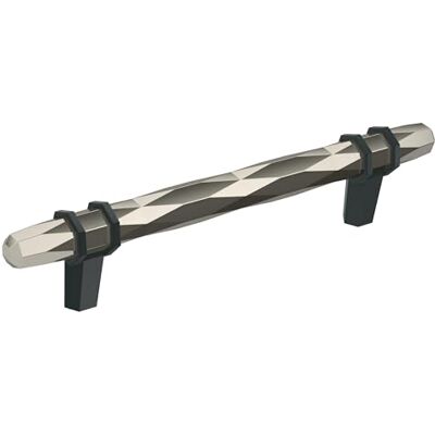 Amerock Maniglia per armadietto, nichel lucidato/bronzo nero, 128 mm da centro a centro, Londra, confezione da 1, maniglia per cassetto, ferramenta per armadietti Amerock Maniglia per armadietto, nichel lucidato/bronzo nero, 128 mm da centro a centro, Londra, confezione da 1, maniglia per cassetto, ferramenta per armadietti