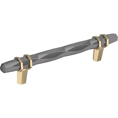 Amerock Maniglia per armadietto, colore nero cromato e champagne dorato, 128 mm da centro a centro, Londra, confezione da 1, maniglia per cassetti, accessori per armadietti Amerock Maniglia per armadietto, colore nero cromato e champagne dorato, 128 mm da centro a centro, Londra, confezione da 1, maniglia per cassetti, accessori per armadietti