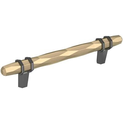 Amerock Maniglia per armadietto, color champagne dorato/nero cromato 128 mm da centro a centro Londra 1 confezione maniglia per cassetto hardware per armadietti Amerock Maniglia per armadietto, color champagne dorato/nero cromato 128 mm da centro a centro Londra 1 confezione maniglia per cassetto hardware per armadietti