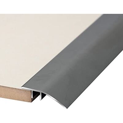 XBTGS Striscia di transizione per pavimento, 4,3 cm di larghezza, strisce di transizione per porta/pavimento/moquette/porta di transizione moquette bordatura striscia tagliabile, grigio-90 cm/35 XBTGS Striscia di transizione per pavimento, 4,3 cm di larghezza, strisce di transizione per porta/pavimento/moquette/porta di transizione moquette bordatura striscia tagliabile, grigio-90 cm/35
