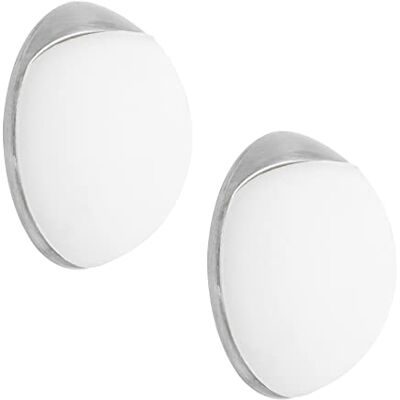 WAGNER Fermaporta AVVITARE o INCOLLARE Set da 2 pezzi Diametro Ø 20 x 8 mm I Fermaporte a muro I Corpo in zinco pressofuso con effetto inox, protezione paracolpi in gomma bianco WAGNER Fermaporta AVVITARE o INCOLLARE Set da 2 pezzi Diametro Ø 20 x 8 mm I Fermaporte a muro I Corpo in zinco pressofuso con effetto inox, protezione paracolpi in gomma bianco