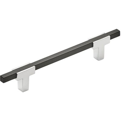 Amerock Maniglia per armadietti Cromo lucido/Nero opaco spazzolato 128 mm da centro a centro Urbanite Confezione da 1 Maniglia per cassetti Maniglia per cassetti Hardware per Amerock Maniglia per armadietti Cromo lucido/Nero opaco spazzolato 128 mm da centro a centro Urbanite Confezione da 1 Maniglia per cassetti Maniglia per cassetti Hardware per