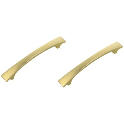 Amig Pack di 2 Maniglie per mobili 128 Mm Colore Oro Spazzolato Realizzato in Zamak Per cassetti e armadi da cucina e bagno con stile moderno decorativo e uso comodo Mod. Amig Pack di 2 Maniglie per mobili 128 Mm Colore Oro Spazzolato Realizzato in Zamak Per cassetti e armadi da cucina e bagno con stile moderno decorativo e uso comodo Mod.
