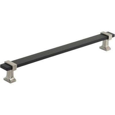 Amerock Maniglia per armadietto, nero opaco spazzolato, nichel satinato, 224 mm, da centro a centro, Overton, confezione da 1, maniglia per cassetto, accessori per armadietti Amerock Maniglia per armadietto, nero opaco spazzolato, nichel satinato, 224 mm, da centro a centro, Overton, confezione da 1, maniglia per cassetto, accessori per armadietti