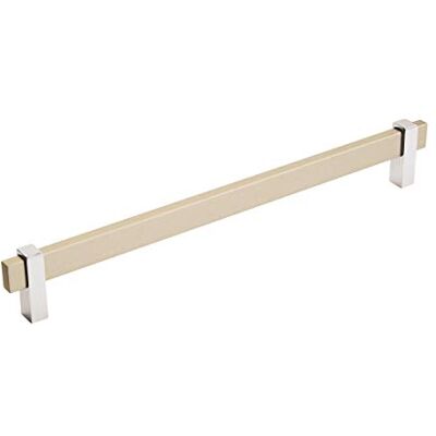 Amerock Corp Mulino 10-1/16 in (256 mm) Center-to-Center Silver Champagne/Polished Chrome Cabinet Pull Amerock Corp Mulino 10-1/16 in (256 mm) Center-to-Center Silver Champagne/Polished Chrome Cabinet Pull