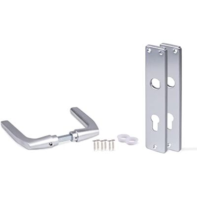 Alberts Maniglia per porta, per serrature da infilare, alluminio, anodizzato argento, 220 x 40 mm Alberts Maniglia per porta, per serrature da infilare, alluminio, anodizzato argento, 220 x 40 mm