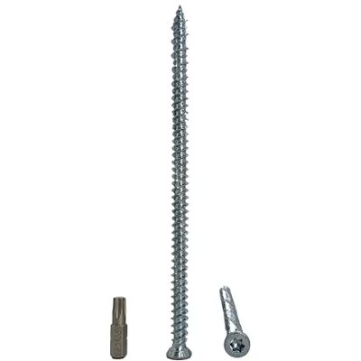 Marcopol Confezione Da 50 Pezzi In Acciaio Zincato 7,5 X 152 Mm Viti Per Telaio In Calcestruzzo, Viti Per Legno, Testa Torx, Vite Per Muratura, Testa Piatta (50, 7,5 X 152 Mm) Marcopol Confezione Da 50 Pezzi In Acciaio Zincato 7,5 X 152 Mm Viti Per Telaio In Calcestruzzo, Viti Per Legno, Testa Torx, Vite Per Muratura, Testa Piatta (50, 7,5 X 152 Mm)