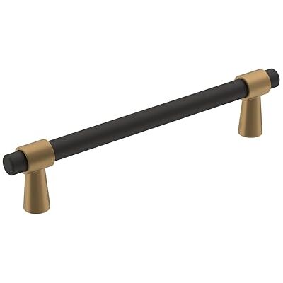 Amerock Mergence Cabinet Pull, 5-1/16 "Centro-Centro, Nero opaco/Bronzo Champagne Amerock Mergence Cabinet Pull, 5-1/16 "Centro-Centro, Nero opaco/Bronzo Champagne