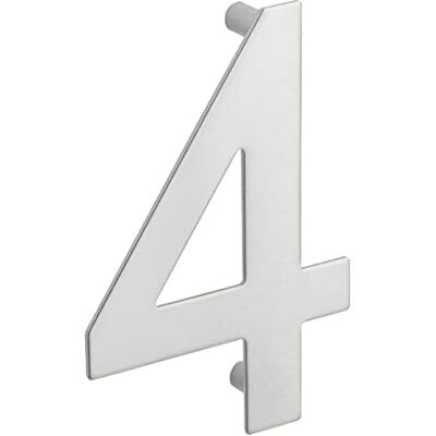 Thirard Numero civico 4 in acciaio inox 304, altezza 100 mm, con distanziatori – Thirard Numero civico 4 in acciaio inox 304, altezza 100 mm, con distanziatori –