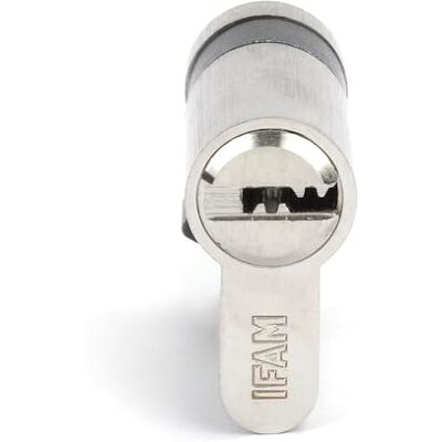 Ifam Cylinder Start STR1030N Serratura di sicurezza cilindrica, nichelata, 10 x 30 mm, con 5 chiavi di sicurezza in acciaio nichelato, cilindro profilato europeo, serratura interna ed esterna Ifam Cylinder Start STR1030N Serratura di sicurezza cilindrica, nichelata, 10 x 30 mm, con 5 chiavi di sicurezza in acciaio nichelato, cilindro profilato europeo, serratura interna ed esterna