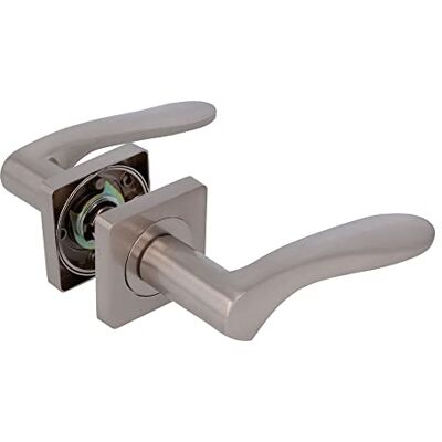 Amig Set di maniglie per porte Mod. 122 x 48 mm Con bocallave Design elegante e semplice Impugnatura ergonomica Zama argento opaco Amig Set di maniglie per porte Mod. 122 x 48 mm Con bocallave Design elegante e semplice Impugnatura ergonomica Zama argento opaco