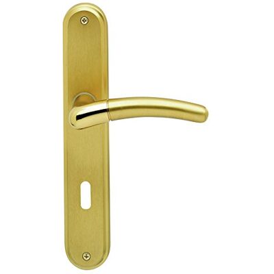 Alpertec Betty LS in ottone lucido satinato per porte a forma di corona set maniglia porta guarnizioni, Alpertec Betty LS in ottone lucido satinato per porte a forma di corona set maniglia porta guarnizioni,