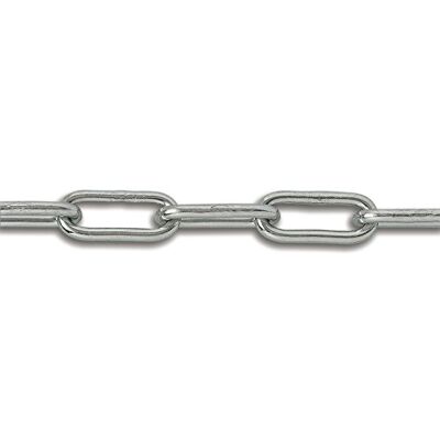Chapuis Bobina di catena saldata, maglia lunga in acciaio zincato 55 kg, diametro 3 mm x 25 m Chapuis Bobina di catena saldata, maglia lunga in acciaio zincato 55 kg, diametro 3 mm x 25 m